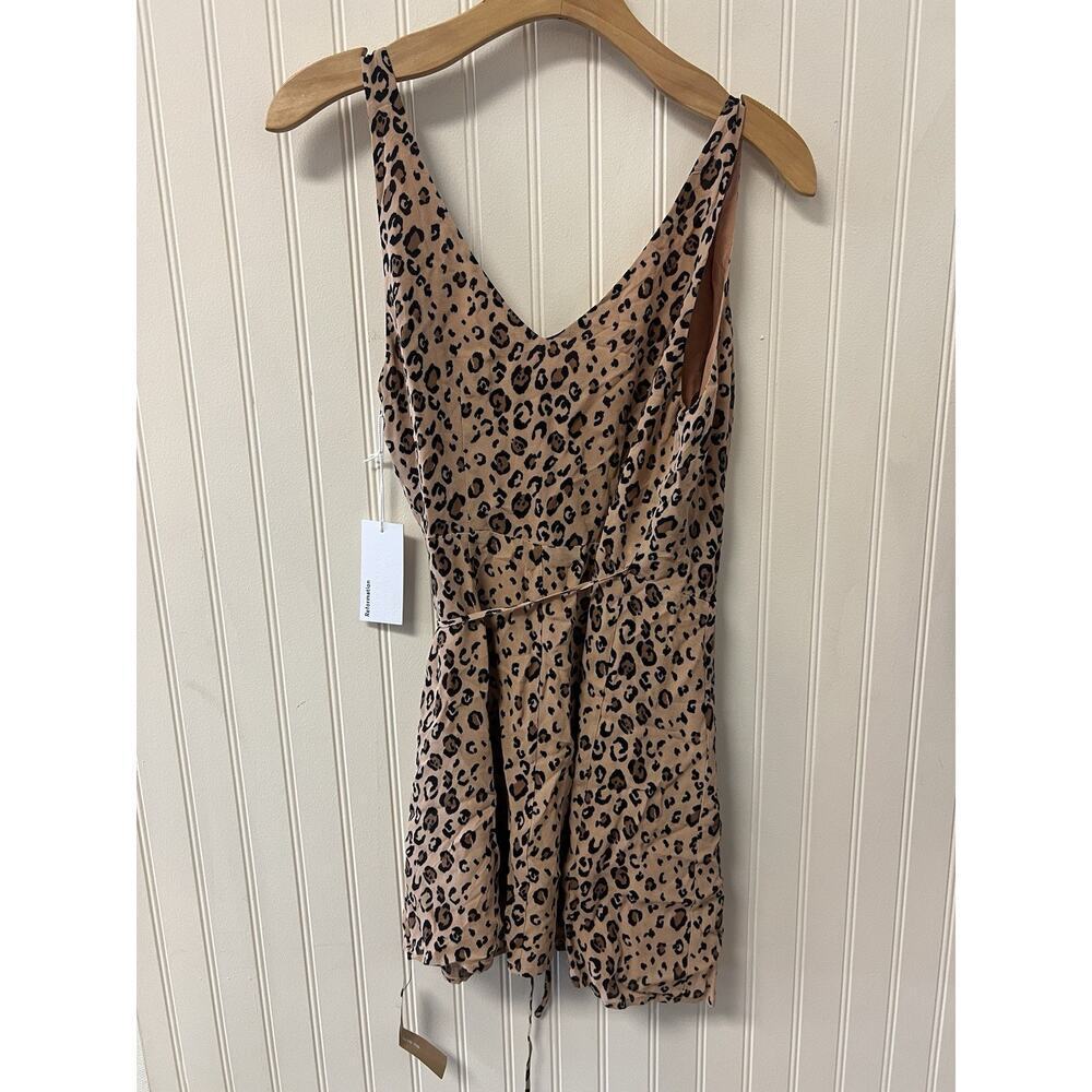 REFORMATION Feline Leopard Animal Print ANCHORAGE V-Neck Wrap Mini Dress XS NWT - Picture 10 of 10